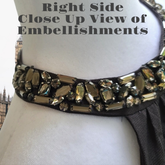 Express Embellished Gray Halter Top Size Medium - Picture 8 of 12